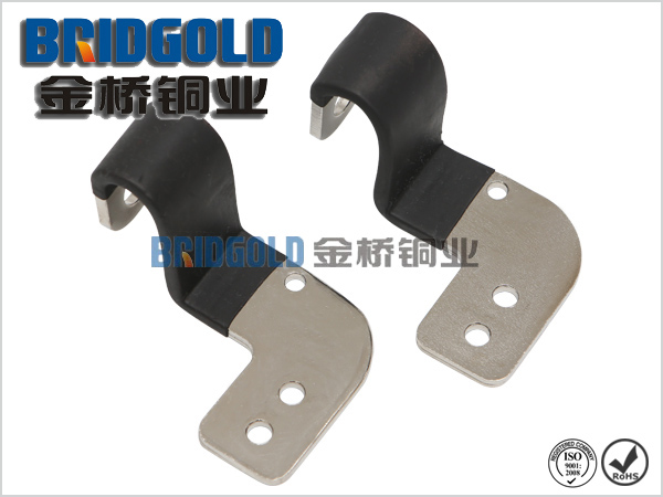 金橋生產(chǎn)的新能源汽車動(dòng)力電池銅箔軟連接產(chǎn)品，帶絕緣材料